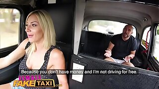 Female Fake Taxi Busty blonde rides lucky passengers cock to pay fare