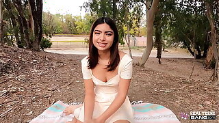 Real Infancy - Cute 19 Realm Ancient Latina Shoots Her First Porn